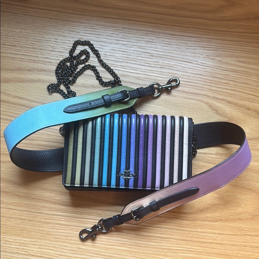 Coach Callie rainbow quilting bag WITH ombre crossbody strap